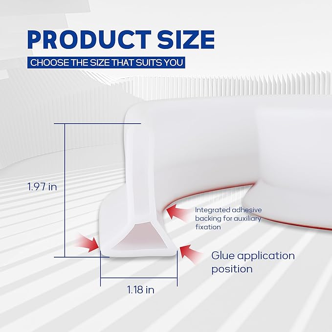 72 Inch /6 feet Collapsible Shower Threshold Water Dam Included Silicone sealant, Keeps Water Inside Threshold Dry and Wet Separation Suitable for Bathroom and Kitchen