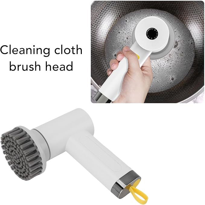 Pssopp Electric Rotating Cleaning Brush, Cordless Scrubber Shower Bathroom Cleaner for Kitchen Tile Window Floor (White)