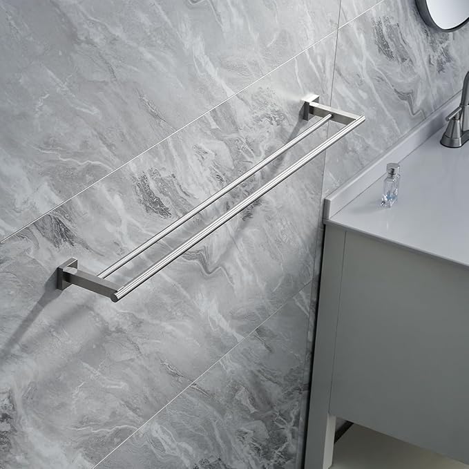 Miyili 36-Inch Bath Double Towel Bar Stainless Steel Bathroom Towel Rack Holder Wall Mount Brushed Finish, A02N90B