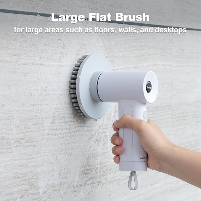 Large Flat Brush Heads for Electric Spin Scrubber Cleaning Floors, Tiles, Countertops, Walls
