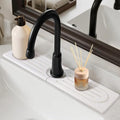 15.7”Drying Stone Faucet Mat for Kitchen Sink-Diatomite Quick Dry Kitchen Sink Splash Guard, Water Absorbent Diatomite Stone Tray,Durable Protector for Bathroom Counter (white, 15.7" X 3.9")