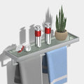 Glass Floating Shelves for Wall, Brushed Nickel 20 Inch Tempered Glass Rectangular 1 Tier Organizer Shelf for Bathroom
