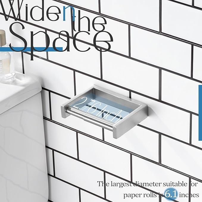 KOKOSIRI Toilet Paper Holder Spring Loaded Bathroom Toilet Roll Holder Wall Mount Stainless Steel Brushed Nickel B2011BR