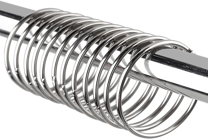 24 Pack Shower Curtain Rings, Rustproof Decorative Shower Curtain Hooks Metal Round Shower Ring Hooks for Bathroom Shower Rod (Chrome)