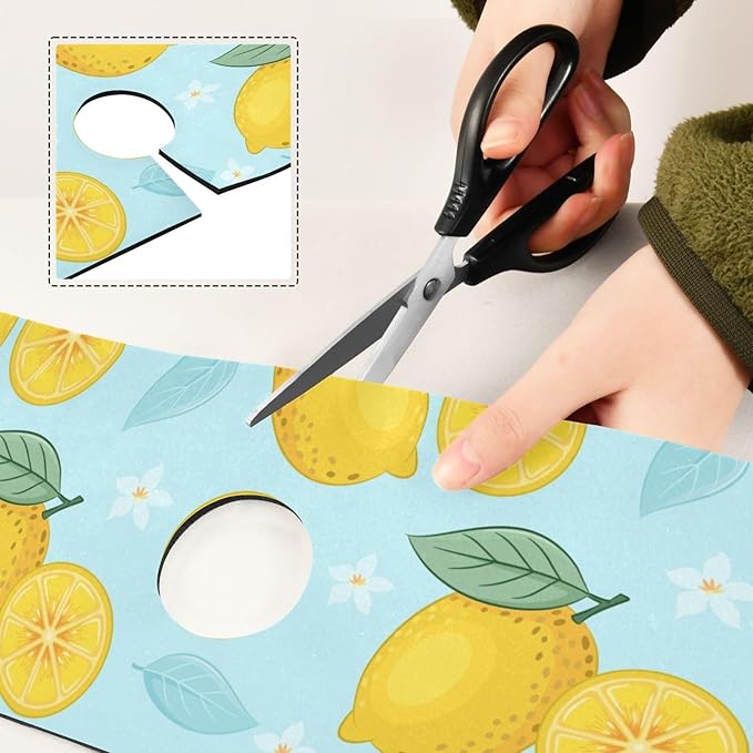 Kitchen Sink Splash Guard Sink Faucet Mat Faucet Handle Drip Catcher Drain Mats for Kitchen Bathroom Countertop Absorbent Dish Drying Mat Pad16 2pack 30x5.4Inch Lemon Blue