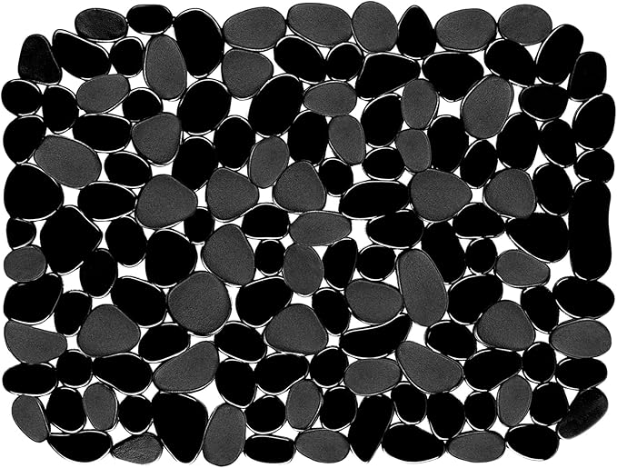 Coopay Kitchen Sink Mat Pebble Protect Mat PVC Eco-friendly Adjustable Stainless steel/ Porcelain Dish Drying Pad Protector for Bottom of Kitchen Sink, 15.8 x 11.8 inches (1 Pack, Black)