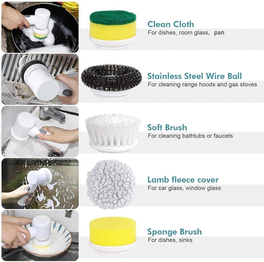 Electric Kitchen Cleaning Brush, Powered Scrubber for Kitchen, Multipurpose Cleaning Tool