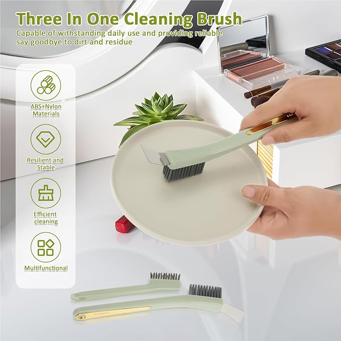 Kitchen Stove Top Brush - Steel Wire Scrubber with Built In Scraper | Heavy Duty Cleaning Gadget for Home Use, Dirt Removal Tool for Tile, Sink Drains, Stove Tops, Grout, Bathroom Corners, Household S