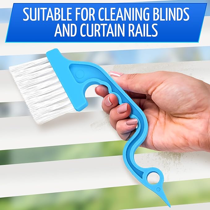 2 Pcs Crevice Cleaning Brush - Sliding Window Track & Gap Brush - Hard Bristle Dust Remover for Bathroom & Kitchen