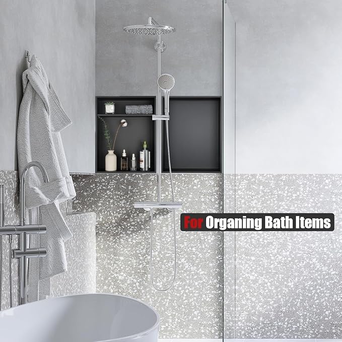 JQK Shower Niche No Tile Need, 18"×14" Matte Black Bathroom Insert Shelf, 304 Stainless Steel Recessed Shower Caddy Organizer Storage, SNL1814-PB