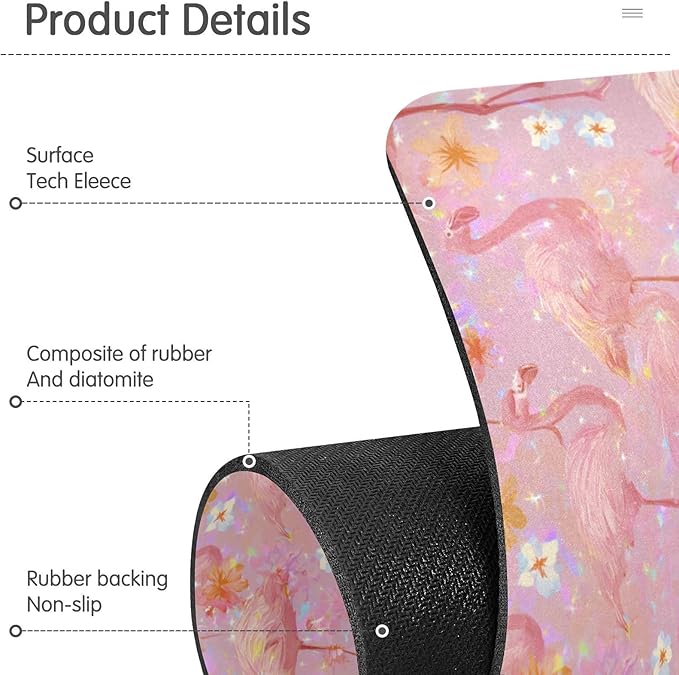 Kitchen Sink Splash Guard 2 PCS 14.7 Inch Sink Faucet Mat Splash Guard for Bathroom Countertop Water Absorbent Foldable Cuttable Soft Washable Pink Gradient Flamingo and Petals