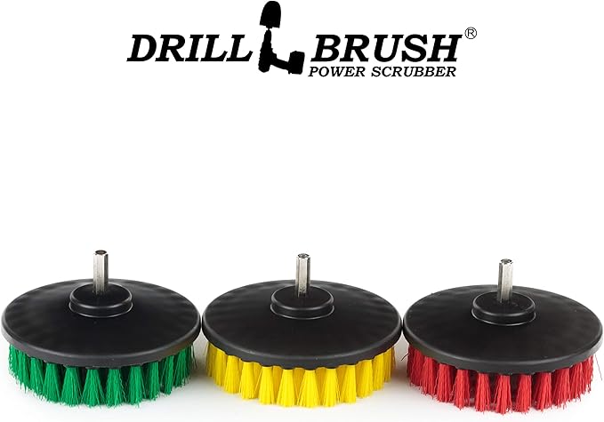 Drill Brush - Bathroom Accessories - Shower Cleaner - Large Spin Brush Multi-Purpose Cleaning Kit - Deck Brush - Bird Bath - Kitchen Tools - soap scum, Hard Water, Mineral deposits, Calcium, Rust