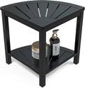 Zhuoyue Bamboo Corner Shower Stool Bench Waterproof with Storage Shelf, for Shaving Legs or Seat in Bathroom & Inside Shower