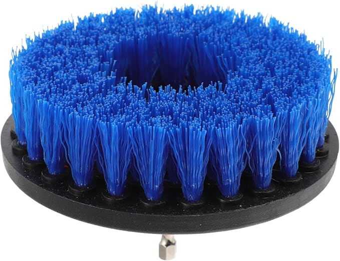 Electric Drill Brush Set 5-Inch Round Brush Heads Blue Hollow Core Replacement Attachment for Kitchen Floor Cleaning Tools Household Scrubber Accessories