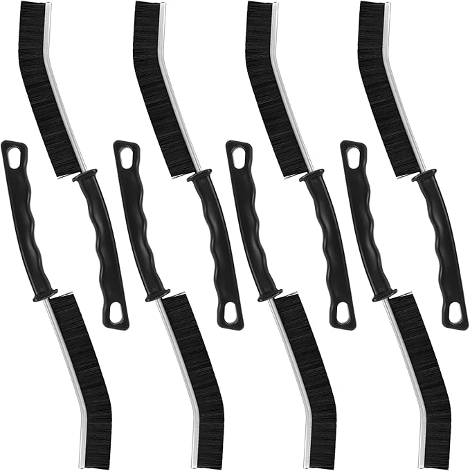 8 Pack Hard Bristle Crevice Cleaning Brush, Gap Cleaner, Toilet Brush, Grout Cleaner, Kitchen, Bathroom, Car Windshield, Black