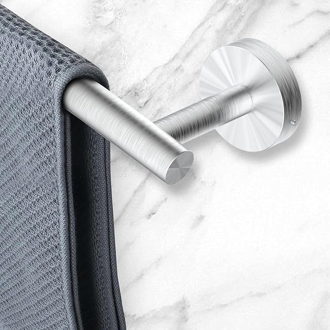 Newfun 24 Inch Brushed Nickel Bathroom Towel Holder,2Pcs Towel Bar for Bathroom Rod Classic SUS304 Stainless Steel Towel Racks Wall Mounted