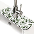 Kitchen Sink Splash Guard，Watercolor-sage foliage Faucet Mat Sink Gadgets-Super Absorbent Fast Drying Mat Drip Catcher for Kitchen, Bathroom,Sink Mat, Dish Drying Mat, Bathroom(15" X 5.5" )