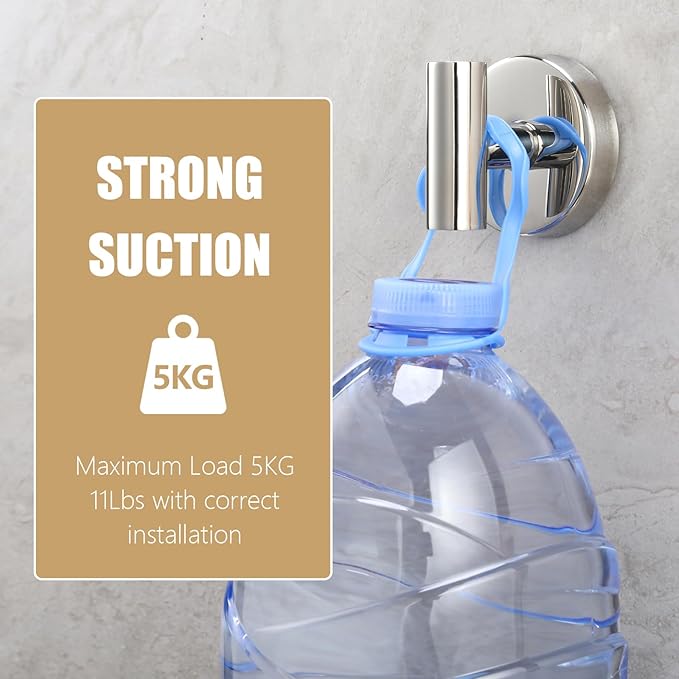 Towel Hooks Shower Suction Hook Towel Hanger for Bathroom Hanging Coat, Robe, Removable Wall Mounted Hook for Bedroom Kitchen Hotel Pool Chrome(4-Pack)