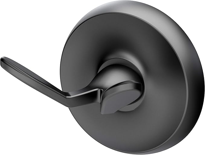 Gatco 5076MX Desinger II Robe Hook, Matte Black/Wall Mounted Double Robe and Towel Hook for Bathroom
