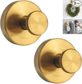 Suction Cup Hooks for Wreaths, 2025 New No Drill Suction Cup Hooks for Shower Hanging Towels, Wreath Hanger for Front Door, Holder for Glass Window Door Bathroom Mirrors (2pcs, Gold)