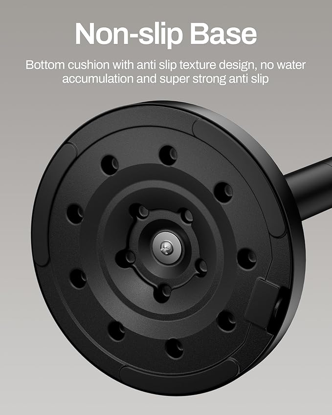 Freestanding Toilet Paper Holder, Double Post Pivoting 22" Height Toilet Roll Holder Floorstanding Base Weighted, Stainless Steel Toilet Paper Holder Stand （Matte Black）
