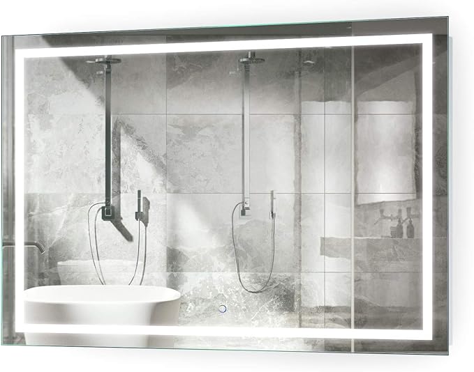 Krugg | Large 48 Inch X 36 Inch LED Bathroom Mirror | Lighted Vanity Mirror Includes Dimmer & Defogger | Wall Mount Vertical or Horizontal Installation