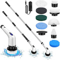 Electric Spin Scrubber Cordless Power Shower Bathroom Scrub Brush, Cordless Electric Cleaning Brush, Shower Scrubber with Long Handle, Waterproof Bathroom Power Scrubber for Cleaning Floor Tile Tub