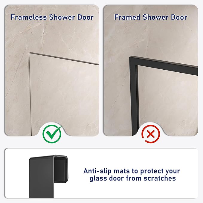 Shower Door Hooks, 7.5 Inch Bath Towel Hook for Frameless Glass Doors, 304 Stainless Steel Heavy Duty Robe Holder w/ 5 Hooks (Fit Frameless Shower Door up to 1/2" Thick)