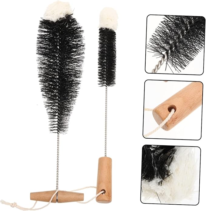 2pcs Bottle Cup Glass Bottle Cleaning Brush Set Multi-Functional Water Cup Brush Grout for Kitchen Cleaning