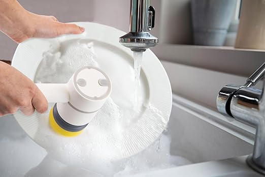 Klean Spin Cordless Electric Cleaning Brush – Rechargeable Handheld Power Scrubber for Bathroom, Kitchen, Tile & Grout – Includes 4 Interchangeable Brush