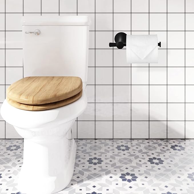 PARLOS Brass Toilet Paper Holder Tissue Roll Hanger for Bathroom & Kitchen Wall Mounted with Screws, Matte Black