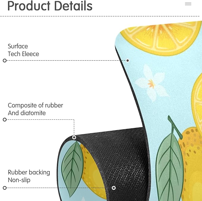 Kitchen Sink Splash Guard Sink Faucet Mat Faucet Handle Drip Catcher Drain Mats for Kitchen Bathroom Countertop Absorbent Dish Drying Mat Pad16 2pack 30x5.4Inch Lemon Blue