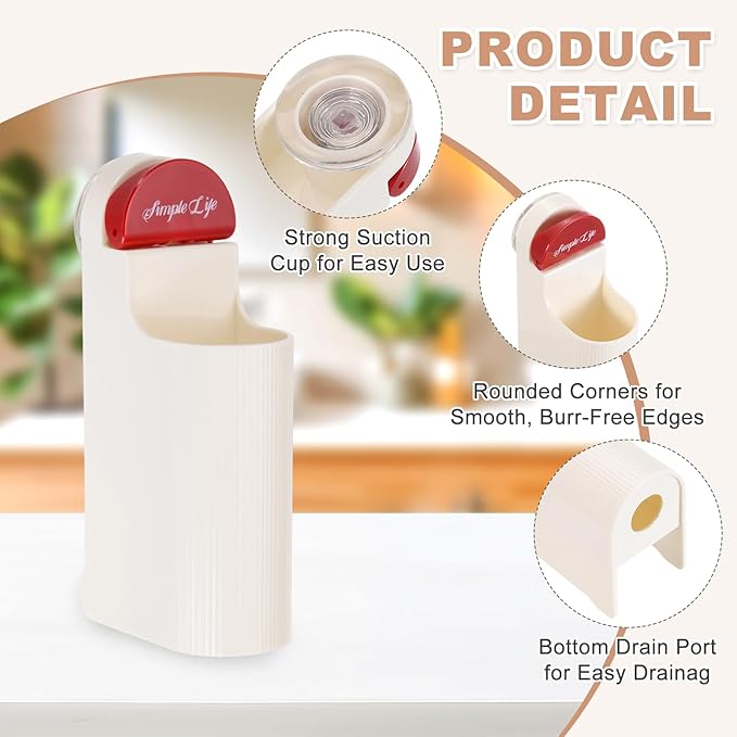 uxcell Electric Toothbrush Holder, Wall Mounted Plastic Toothbrush Organizer Suction Cup Storage Organizer Stand for Bathroom Tooth Brush Toothpaste Storage, Creamy White