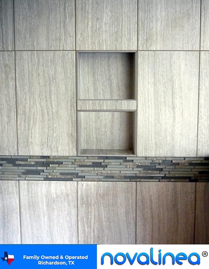 Large Wide Double Shelf Recessed Shower Niche, Ready to Tile, 16" x 28" x 3.75"