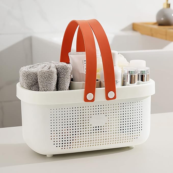 LAIGOO Large Shower Caddy Basket, Plastic Storage Bin with Handles - Shower Storage Organizer for Bathroom, College Dorm, Kitchen, Bedroom, Gym