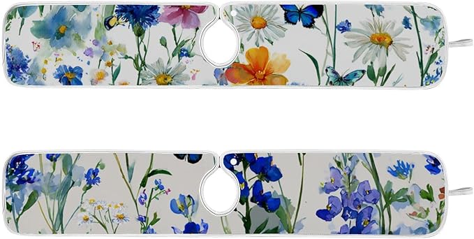 Sink Faucet Absorbing Mat Kitchen Sink Splash Guard Splash Faucet Drip Catcher for Bar RV Bathroom 2PCS 30x5.5in Dark Bluebonnet Cornflower