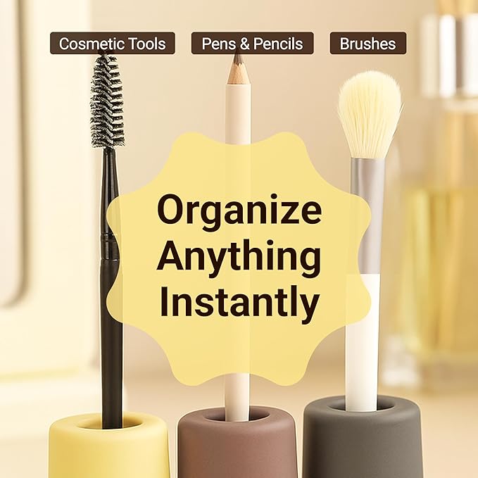 Modern Bathroom Toothbrush Holder Silicone Vent Design Family Size (Yellow)