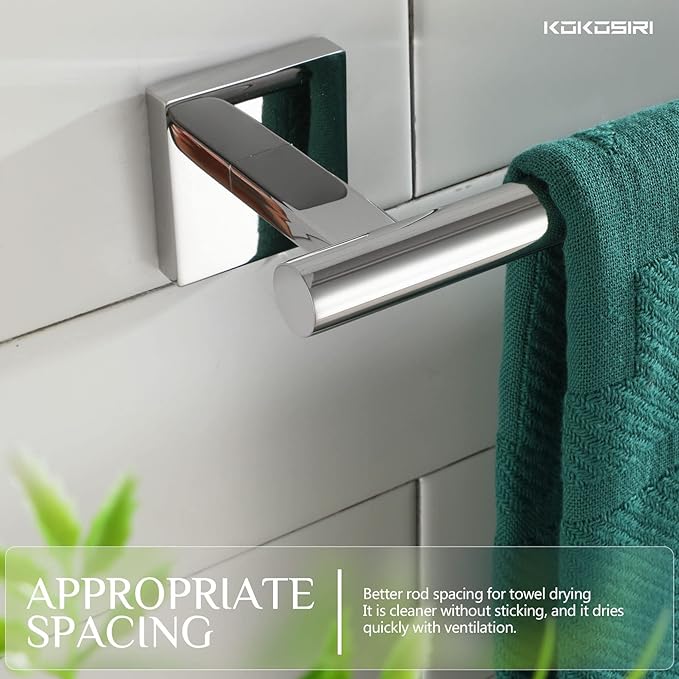 KOKOSIRI 32'' Towel Bar Bathroom Towel Holder for Bath Kitchen Toilet 32 Inch Necklace Holder Chrome Stainless Steel B4005CH-L32
