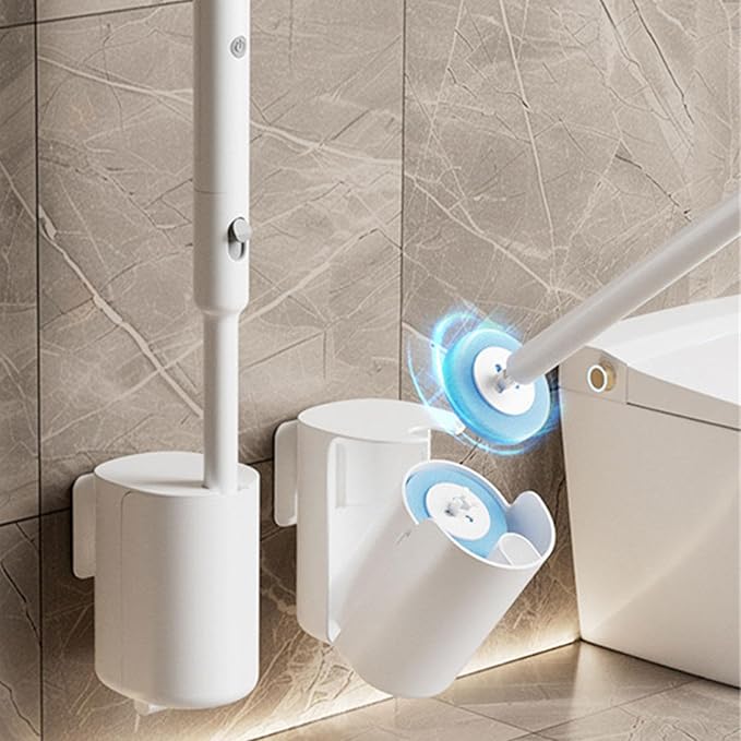 Automatic Toilet Scrubber Motorized Brush Wall Mounted Design Replaceable Head for Deeping Wall Mounted Electric