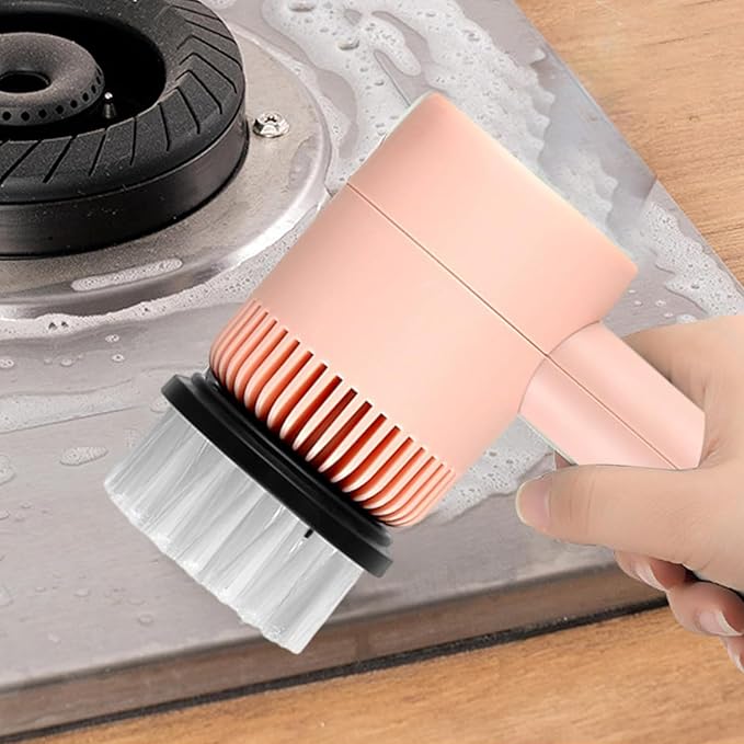 Electric Spin Scrubber, Electric Cleaning Brush with 6 Brush Heads, Rotating Head Powerful Spin Scrubbers, Multipurpose Electric Cleaning Brush for Kitchen Bathroom and Floor