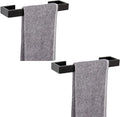 TocTen Bath Towel Rack - 2 Pack Square Base Thicken SUS304 Stainless Steel Towel Bar for Bathroom, Bathroom Bar Accessories Towel Rod Heavy Duty Wall Mounted Towel Holder(Matte Black, 12 Inch)
