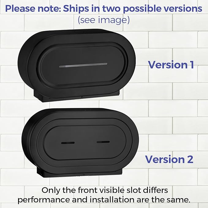 Stainless Steel Twin Jumbo Toilet Paper Dispenser Wall Mount, 9" Commercial Double Roll Holder, Industrial Tissue Dispenser with Key Lock, Matte Black