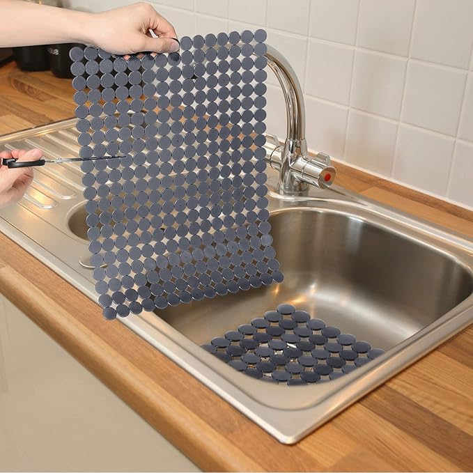 Sink Protectors Mat for Kitchen Sink - 2Pack Adjustable Kitchen Sink Mat Fast Draining - Dish Drying Mat for Dishes And Glassware - Easy to Clean & Diy Cut