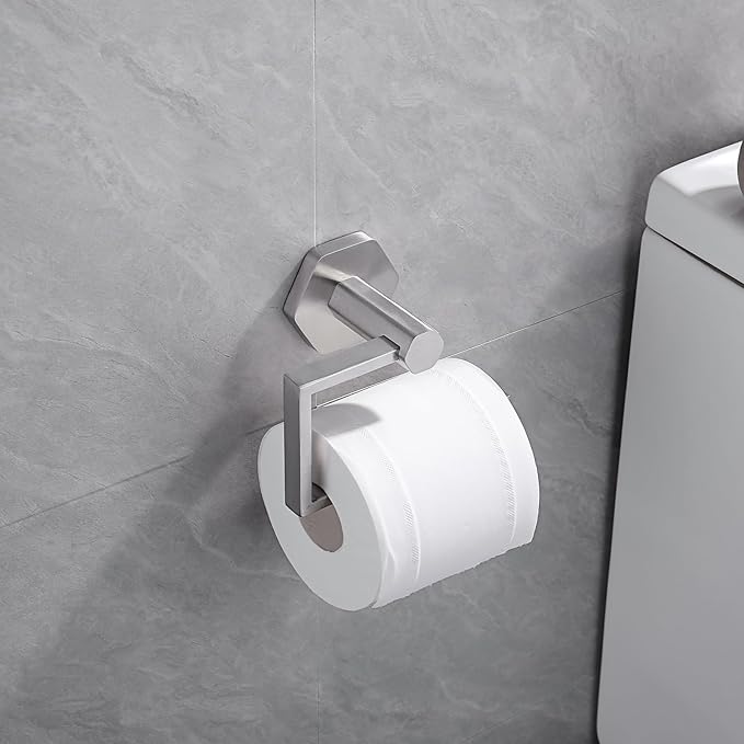 GERZWY SUS 304 Stainless Steel Toilet Paper Holder Bathroom Paper Towel Dispenser Tissue Roll Hanger Wall Mounted, Brushed Finish