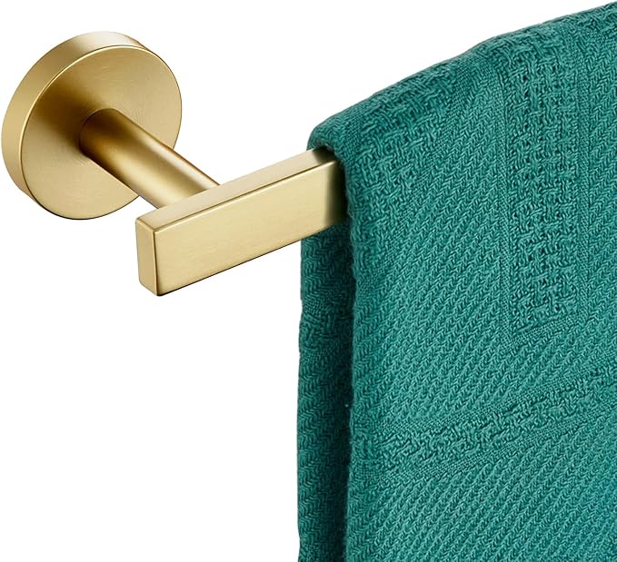 12 Inch Bathroom Towel Bar Bath Towel Rack Kitchen Towel Holder Towel Ring Wall Mounted SUS304 Stainless Steel Brushed Gold AN4001GD-L12