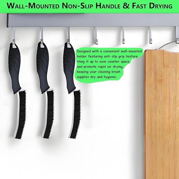 Crevice Cleaning Brush Supplies with Teeth-Shaped Hard Bristles - 3Pcs Small Cleaning Brushes for Tight Spaces Tools,Gap Cleaning Brush Tools for Cracks/Kitchen/Bathroom Tiles/Grout