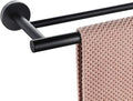 Miyili Matte Black Double Bath Towel Bar 24-Inch SUS 304 Stainless Steel Hand Towel Rack for Bathroom, A01B60B