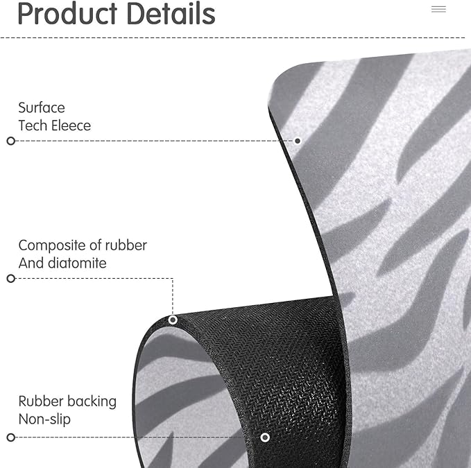 Kitchen Sink Splash Guard 2 PCS 14.7 Inch Sink Faucet Mat Splash Guard for Bathroom Countertop Water Absorbent Foldable Cuttable Soft Washable Light Silvery Zebra Print