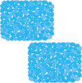 Bligli Pebble Sink Mat for Stainless Steel/Ceramic Sinks, PVC Eco-Friendly Sink Protectors Mats for Bottom of Kitchen Sink, Dish Drying Mat for Dishes and Glassware, 15.7 x 11.8 inch, Blue