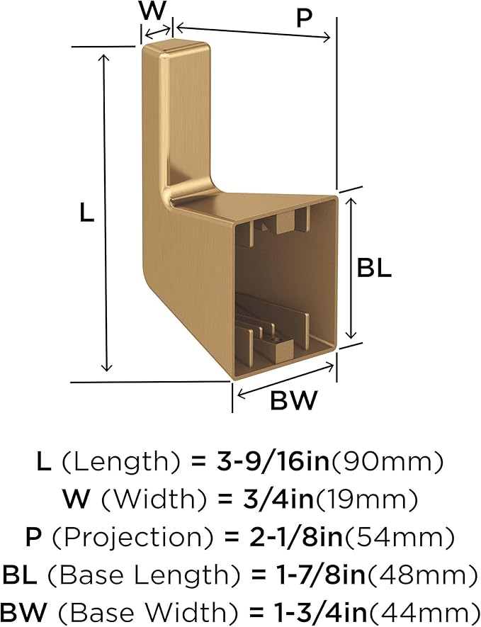 Amerock BH36000CZ | Champagne Bronze Single Robe Hook | 3-9/16 in. (90 mm) Length Towel Holder | Blackrock | Towel Hook for Bathroom | Bathroom Hardware | Bath Accessories